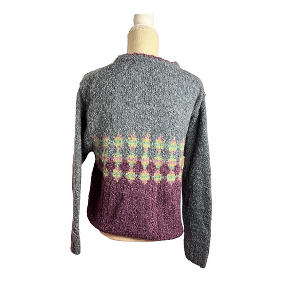 Northern Isles Wool Blend V Neck Purple Blue Soft Cottagecore Womens M Cardigan - Picture 8 of 11